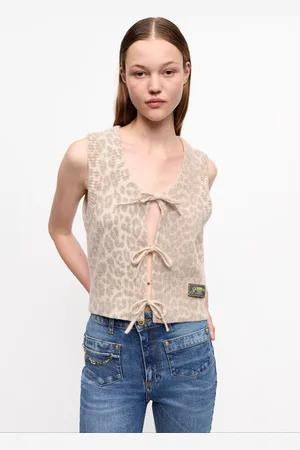Ganni Tie String Vest I Mixed Dame Størrelse L Alpaca/Polyamid/Uld