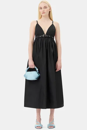 Ganni Duchesse Nylon Stropkjole Dame Størrelse 40 Polyurethane/Genanvendt Polyester