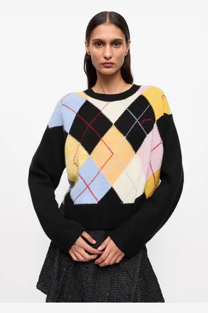 Ganni Harlequin Sweater I Mixed Dame Størrelse S/M