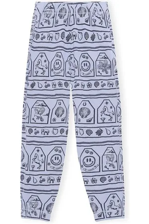 Ganni Software Isoli Joggers Med Print I Blue Dame Størrelse Xxs