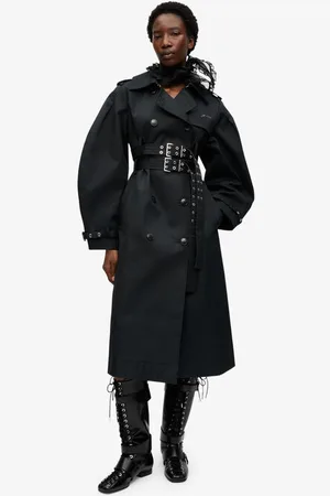 Ganni Sort Trenchcoat I Dame Størrelse 42