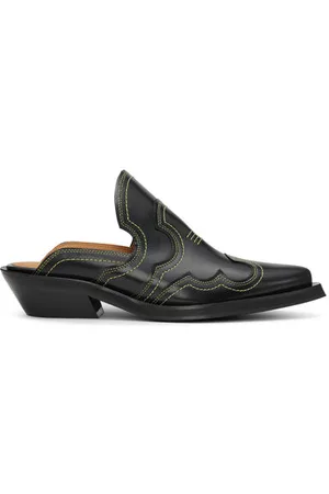 Ganni Embroidered Western Mules I Dame Størrelse 36