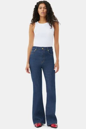 Ganni Stretch Iry Jeans I Navy Dame Størrelse 29
