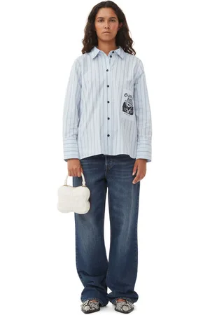 Ganni Cremefarvet Lille Butterfly Crossbody-Taske I White