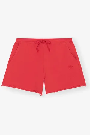 Ganni Red Isoli Drawstring Shorts I Dame Størrelse L