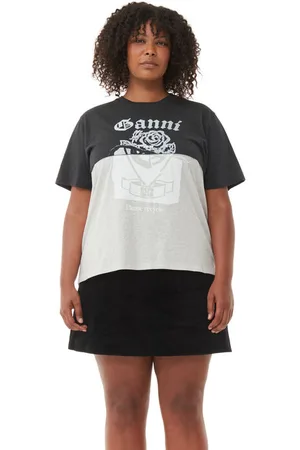 Ganni Re-Cut Jersey T-Shirt I Mixed Dame Størrelse Xs Kortærmet