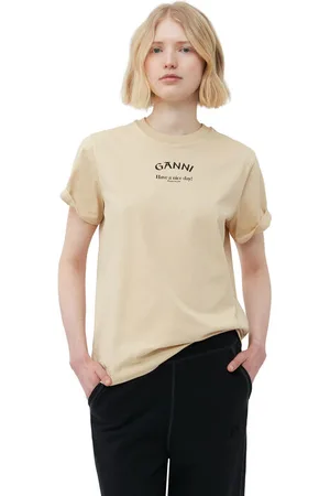 Ganni Relaxed T-Shirt I Dame Størrelse Xxs Kortærmet