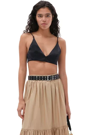 Ganni Double Satin Top I Dame Størrelse 44 Med Stropper