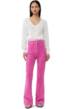 Ganni Pink Washed Corduroy Iry Bukser I Orchid Smoke Dame Størrelse 25