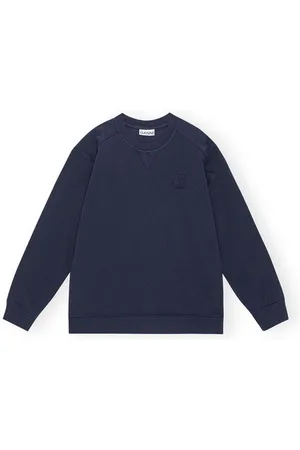 Ganni Dark Blue Isoli Sweatshirt I Navy Dame Størrelse L/Xl