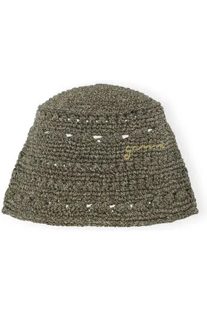 Ganni Metallic Crochet Bøllehat I Dame Størrelse M/L