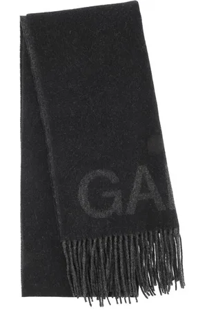 Ganni Wool Mix Fringed Wool Scarf I Black Genanvendt Uld/Uld