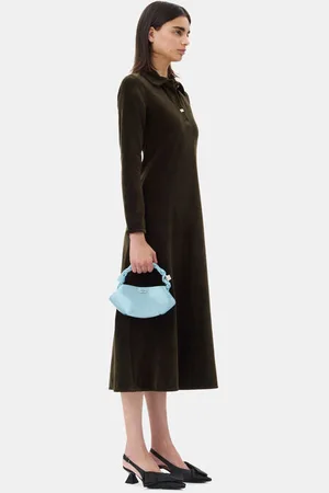 Ganni Lyseblå Satin Mini Bou Taske I Genanvendt Polyester