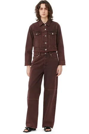 Ganni Overdyed Bleach Izey Jeans I Dame Størrelse 28