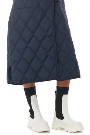 Ganni White Cleated Mid Chelsea Støvler Dame Størrelse 39
