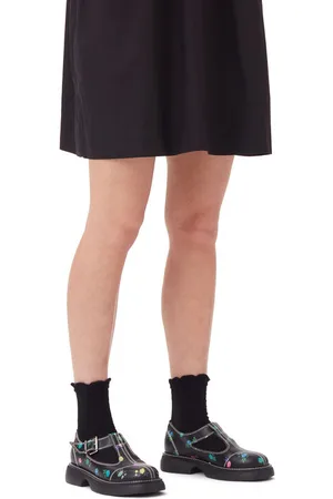 Ganni Flower Everyday Buckle Mary Jane Sko I Black Dame Størrelse 42