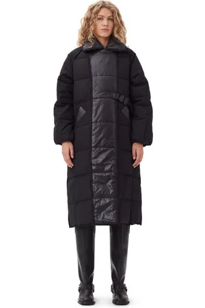 Ganni Oversized Mix Puffer Frakke Dame Størrelse L/Xl Lenzing Ecovero/Genanvendt Polyamid Langærmet