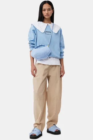 Ganni Blå Pjusket Mini Bou Taske I Genanvendt Polyester