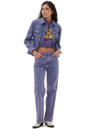 Ganni Overdyed Bleach Izey Jeans I Dame Størrelse 26