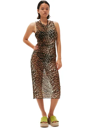 Ganni Mesh Cover Up Sleeveless Kjole I Mixed Dame Størrelse 40 Uden Ærmer