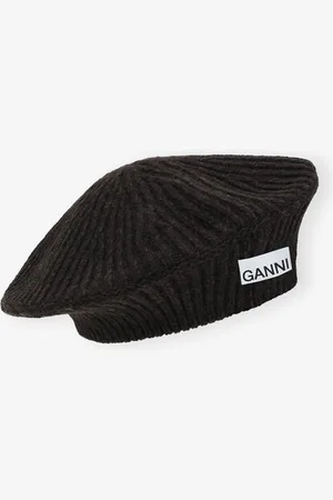 Ganni Uld Beret I Black