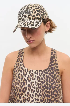 Ganni Leopardmønstret Kanvaskasket I Mixed