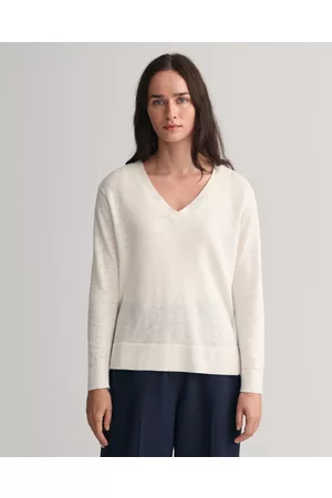 Identificere sneen meditativ Strik en trøjer for kvinder i hvid farve | FASHIOLA.dk