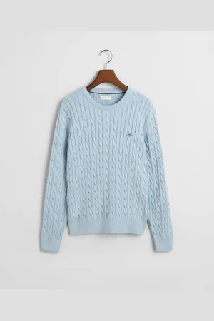 GANT Teens Teens Shield crewneck sweater af bomuld med kabelstrik (134/140)