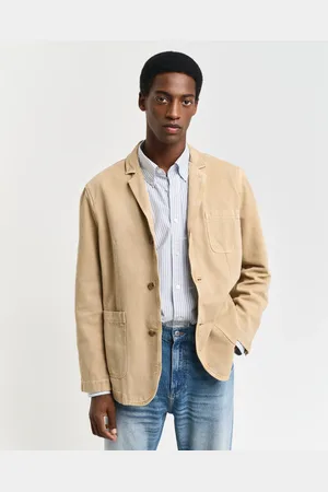 GANT Herre Relaxed fit lærredsblazer (46)