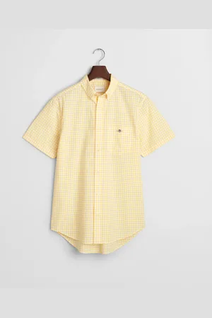 GANT Herre Regular fit klassisk gingham poplin-skjorte med korte ærmer (S)