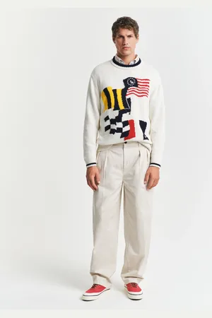 GANT Herre Relaxed fit chinobukser af bomuldstwill med læg (31/32)
