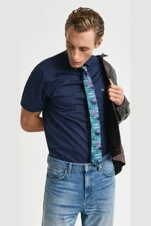 GANT Herre Regular fit klassisk poplin-skjorte med korte ærmer (S)
