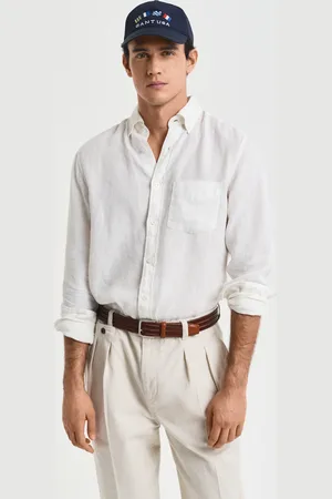 GANT Herre Regular fit garment-dyed hørskjorte (S)