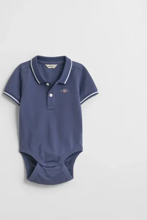 GANT Børn Baby piqué bodysuit med kontrastfarvede striber (56)