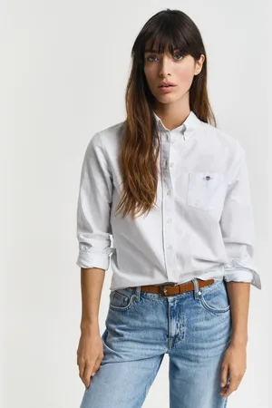GANT Dame Regular fit klassisk stribet Oxford-skjorte (34)