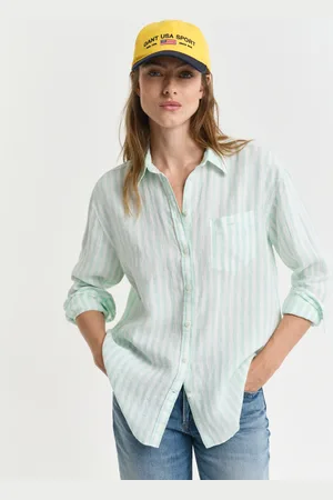 GANT Dame Relaxed fit stribet skjorte af hør (32)