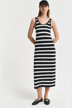 GANT Dame Stribet tanktop midi jerseykjole (XS)