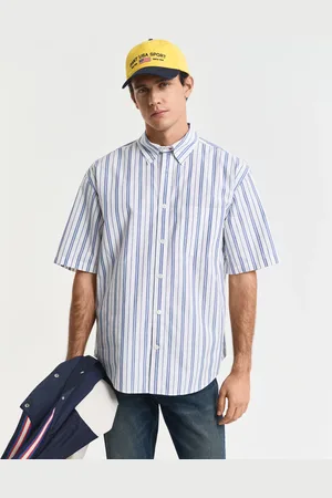 GANT Herre Relaxed fit Heritage poplin skjorte med korte ærmer (S)