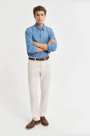 GANT Herre Regular fit jeans af bomuld og hør (29/32)