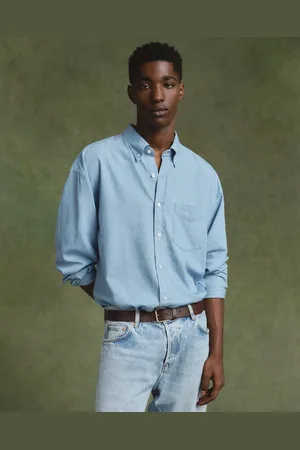 GANT Herre Oversized Luxury Indigo skjorte (XS)
