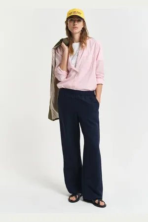 GANT Dame Relaxed fit pull-on bukser i hørblanding (34)