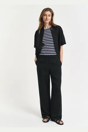 GANT Dame Relaxed fit pull-on bukser i hørblanding (34)