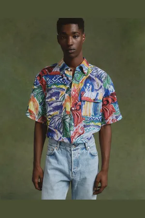 GANT Herre Relaxed fit silkeskjorte med tryk (XS)