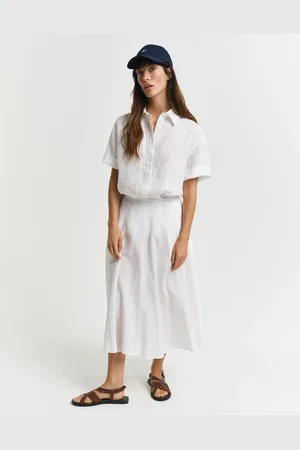 GANT Dame Tonal stribet seersucker nederdel (34)