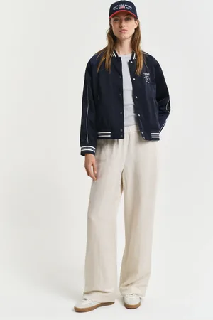 GANT Dame Relaxed fit pull-on bukser i hørblanding (34)