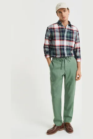 GANT Herre Relaxed fit hørbukser med løbesnor (S)