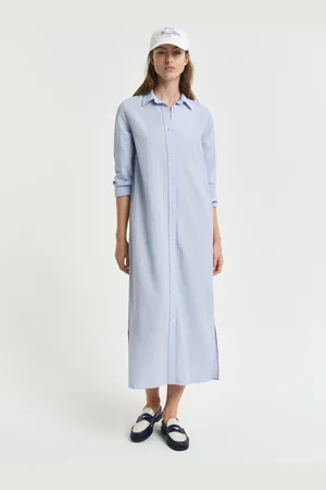 GANT Dame Tonal stribet seersucker kjole (34)