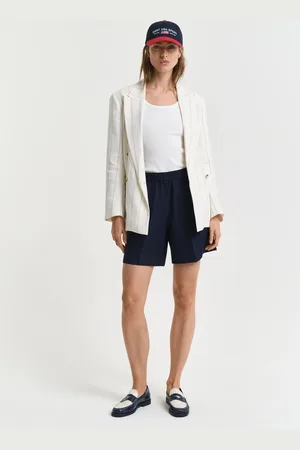 GANT Dame Relaxed fit pull-on shorts i hørblanding (34)