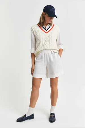 GANT Dame Relaxed fit pull-on shorts i hørblanding (34)
