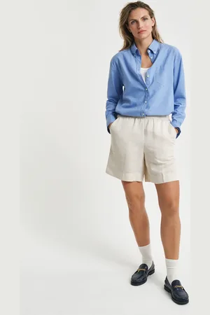 GANT Dame Relaxed fit pull-on shorts i hørblanding (34)